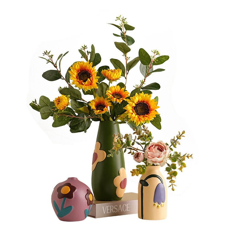 Morandi Painted Ceramic Vase Set (3-Piece) – Modern Home Decor for Flowers | Other Luxury Styles in Store