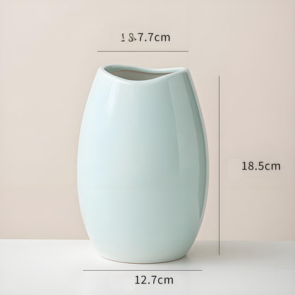 Modern Ceramic Vase Set (3-Piece): Minimalist Home Decor for Living Room Flower Arrangements (Blue) | Other Styles Available in Store