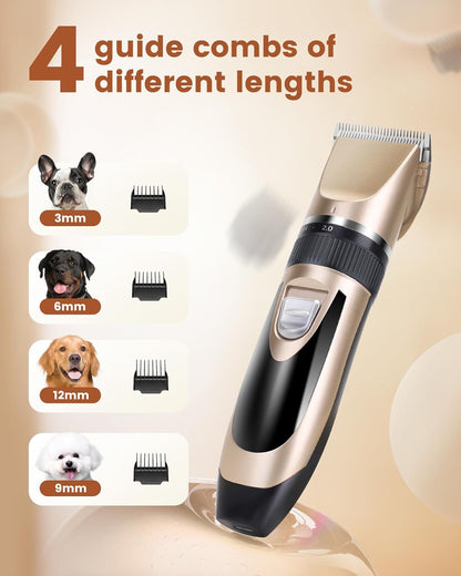Pet products Professional Rechargeable Cordless Dogs Cats Horse Grooming Clippers - Professional Pet Hair Clippers with Comb Guides for Dogs Cats Horses and Other House Animals Pet Grooming Kit