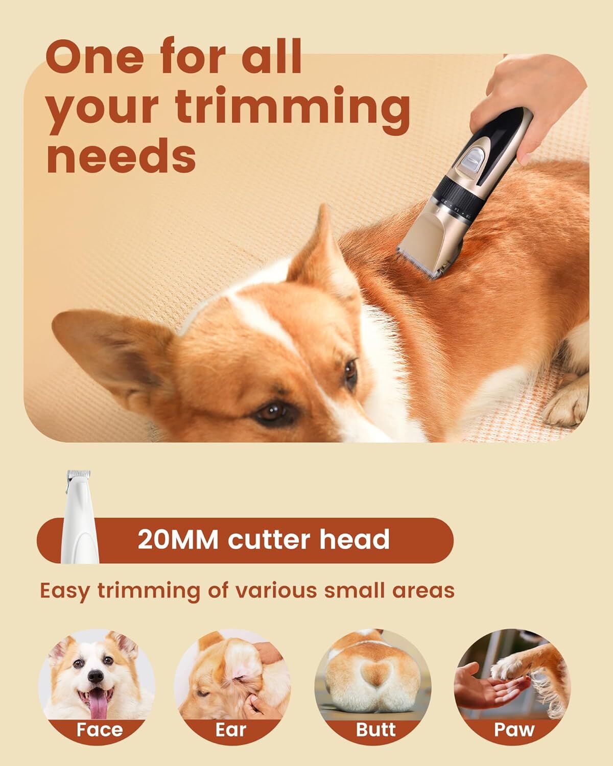 Pet products Professional Rechargeable Cordless Dogs Cats Horse Grooming Clippers - Professional Pet Hair Clippers with Comb Guides for Dogs Cats Horses and Other House Animals Pet Grooming Kit