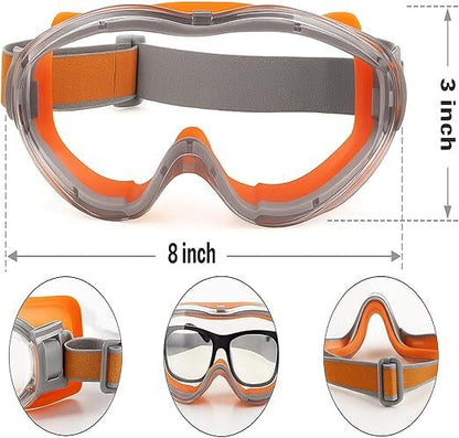 Christmas gifts Anti-Fog Safety Goggles, Outdoor Wind & Dust Protection, Clear Vision Lab & Work Goggles for Aussies(black)
