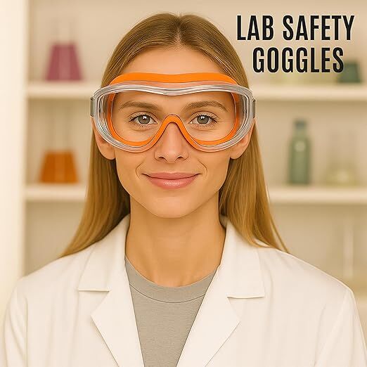Christmas gifts Anti-Fog Safety Goggles, Outdoor Wind & Dust Protection, Clear Vision Lab & Work Goggles for Aussies(black)
