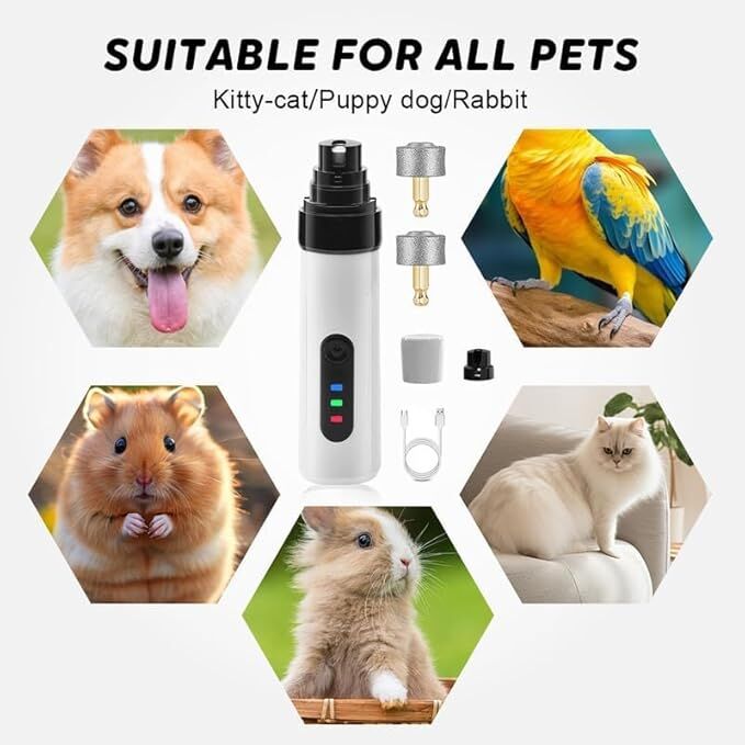 Pet products Silent Groom Pro Nail Grinder, 2025 New Dog Nail Trimmer, USB Rechargeable Pet Nail Grinder, Dog Nail Trimmers, Pet Paws Grooming Smoothing Tool