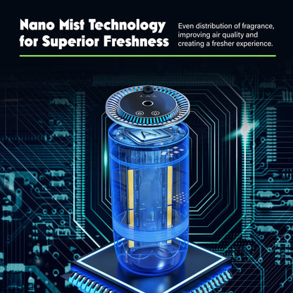 Smart Car Air Freshener with Starry Lights Projector: Automatic Aroma Diffuser, 3 Modes, Rechargeable for Car & Home