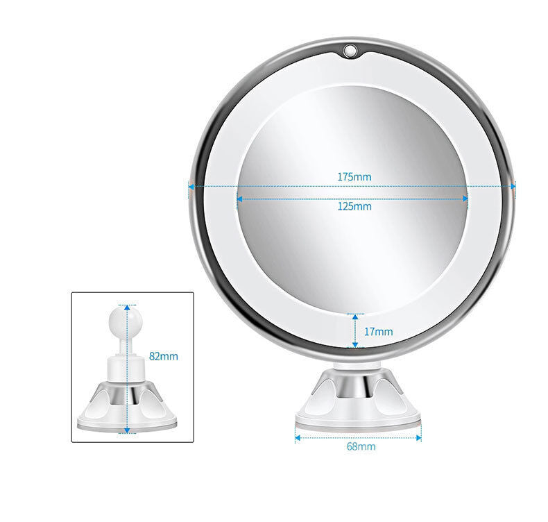Christmas gift 10X Magnifying Suction Cup LED Makeup Mirror: Flawless Vanity Mirror with Natural Light for Precise Grooming