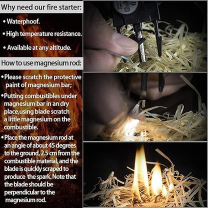 21 in 1 Survival Bracelet, Paracord Emergency Outdoor Sports Wristband Kit Waterproof Compass, SOS LED Light, Thermometer, Rescue Whistle, Fire Starter. Multi 21 Tools (Black 2 Pc)