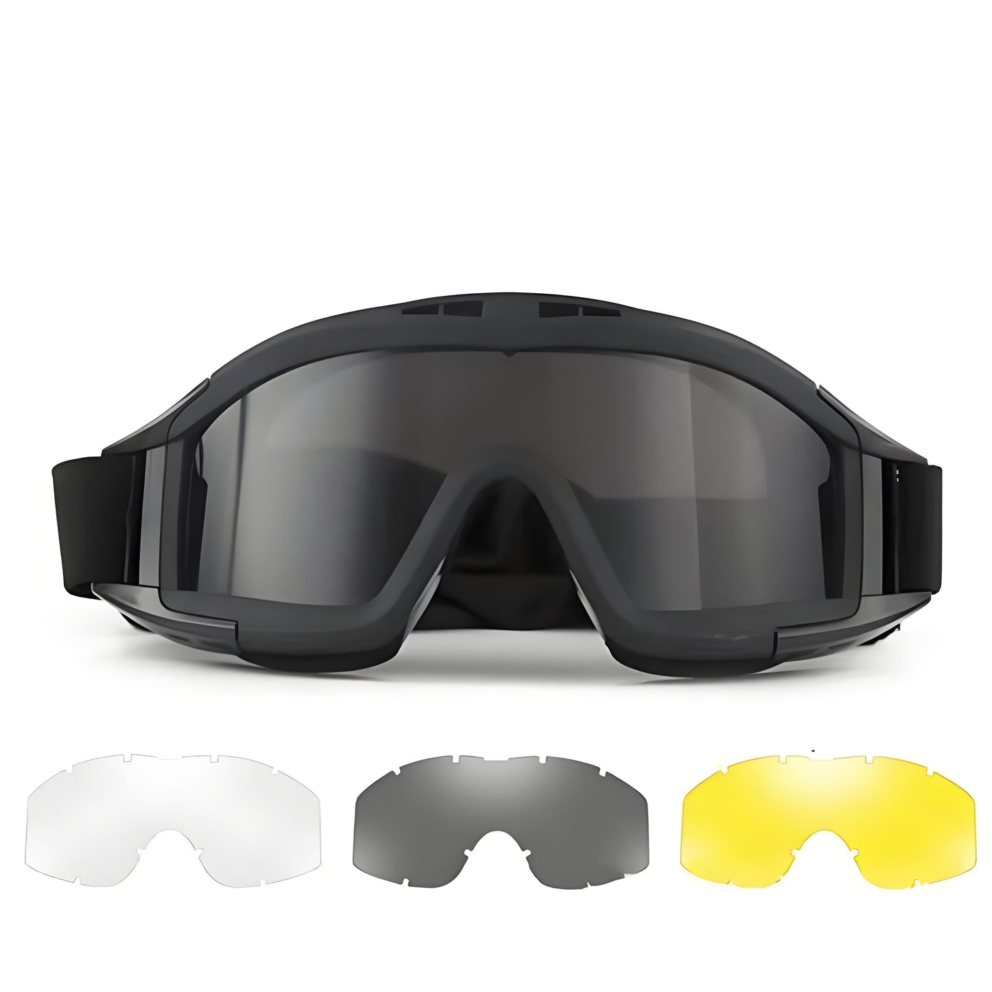 Christmas gifts for husband or boyfriend
 Tactical Safety Goggles with 3 Interchangeable Lenses, Wind & Dust Protection for Outdoor & Tactical Use(black)