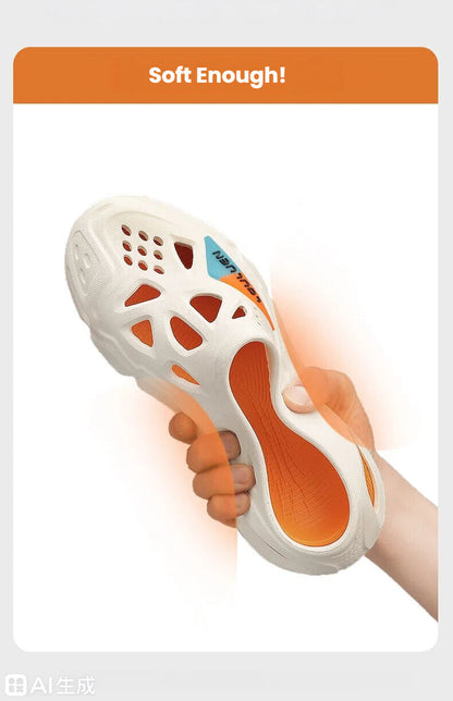 Men's Summer EVA Crocs with 3 Color Options - Breathable, Non-Slip, Comfortable Beach & Casual Sandals(white&black)