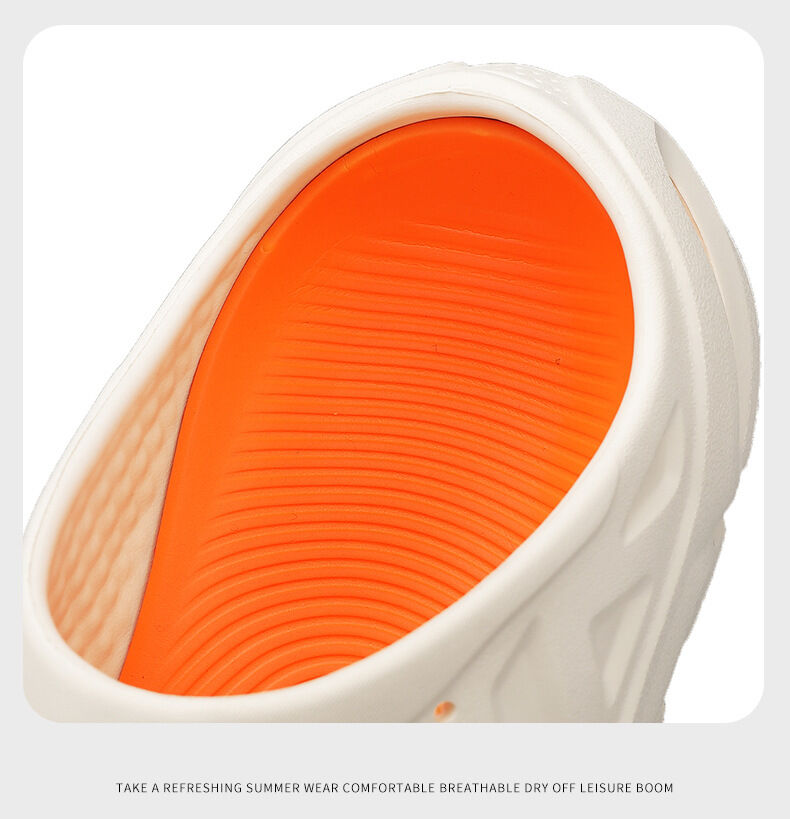 Men's Summer EVA Crocs with 3 Color Options - Breathable, Non-Slip, Comfortable Beach & Casual Sandals(white&purple)