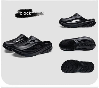 Men's Summer EVA Crocs with 3 Color Options - Breathable, Non-Slip, Comfortable Beach & Casual Sandals(black)