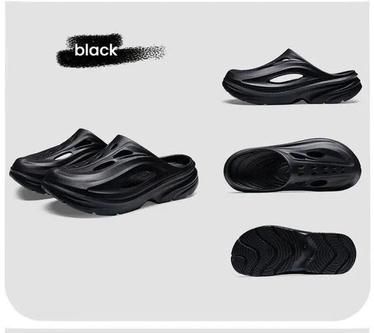 Men's Summer EVA Crocs with 3 Color Options - Breathable, Non-Slip, Comfortable Beach & Casual Sandals(black)