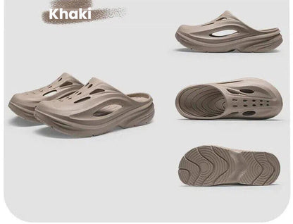 Men's Summer EVA Crocs with 3 Color Options - Breathable, Non-Slip, Comfortable Beach & Casual Sandals(khaki)