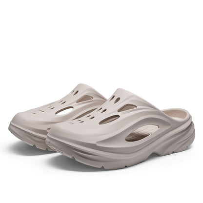 Men's Summer EVA Crocs with 3 Color Options - Breathable, Non-Slip, Comfortable Beach & Casual Sandals(white)