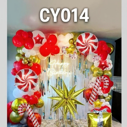 Christmas Balloon Bundle: 2 Themed Kits (Arch + Tree) - Aluminum Foil & Latex Balloons