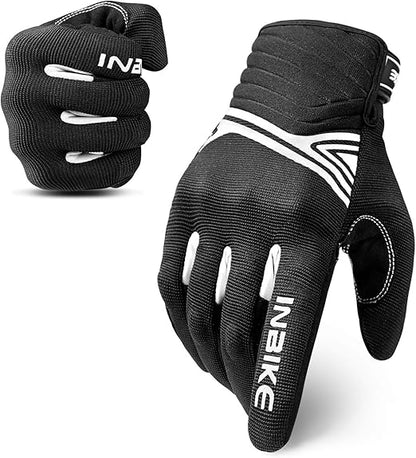 Breathable Mesh Motorcycle Gloves Touchscreen with TPR Palm Pad Hard Knuckle-White-XLarge