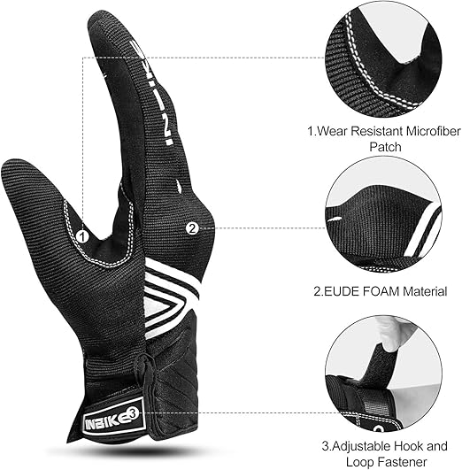 Breathable Mesh Motorcycle Gloves Touchscreen with TPR Palm Pad Hard Knuckle-White-XLarge