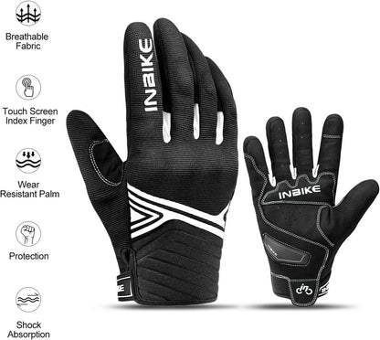 Breathable Mesh Motorcycle Gloves Touchscreen with TPR Palm Pad Hard Knuckle-White-XLarge