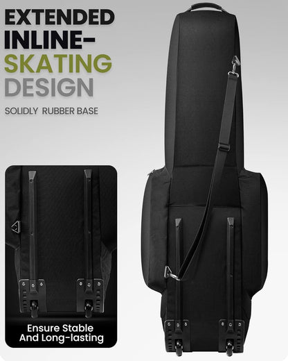 OutdoorMaster Padded Golf Club Travel Bag with Wheels, 900D Heavy Duty Oxford Waterproof -Alligators-Black