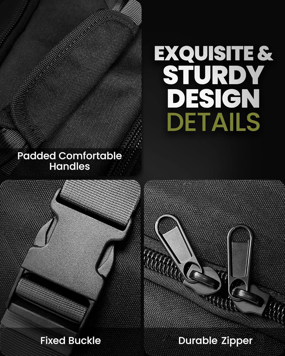 OutdoorMaster Padded Golf Club Travel Bag with Wheels, 900D Heavy Duty Oxford Waterproof -Alligators-Black