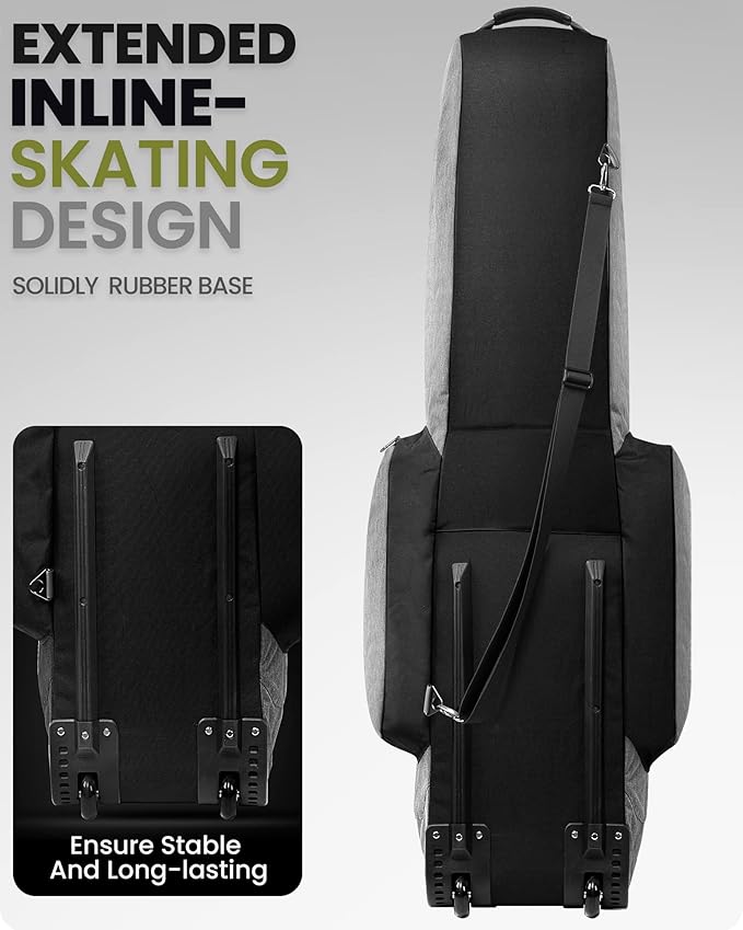 OutdoorMaster Padded Golf Club Travel Bag with Wheels, 900D Heavy Duty Oxford Waterproof -Alligators-Gray