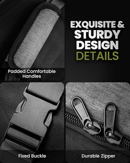 OutdoorMaster Padded Golf Club Travel Bag with Wheels, 900D Heavy Duty Oxford Waterproof -Alligators-Gray