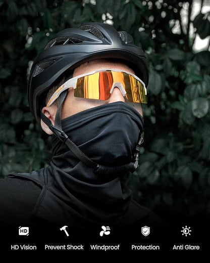 OutdoorMaster Hawk II Polarized Sports Sunglasses for Men Women, TAC 100% UV400 Protection TR90 Frame Cycling Sunglasses, Baseball Running Fishing Golf Glasses-White Frame+revo Red Cat.3,Adult