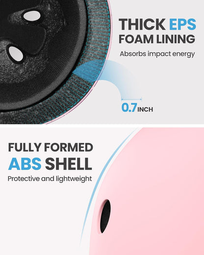 OutdoorMaster Youth & Kids Bike Helmet - Adjustable Multi-Sports Skateboard Helmet with Removable Liners for Balance Bike, Kids Scooter, One Wheel Hoverboard-Pink Flower-Small