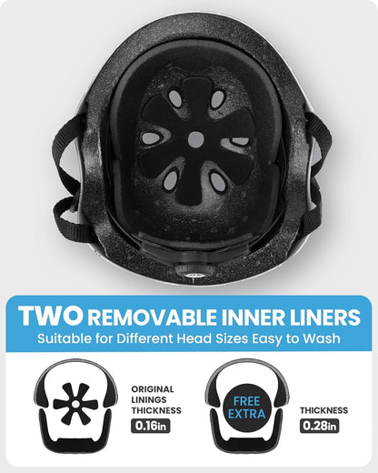 OutdoorMaster Youth & Kids Bike Helmet - Adjustable Multi-Sports Skateboard Helmet with Removable Liners for Balance Bike, Kids Scooter, One Wheel Hoverboard-Pink Flower-Small