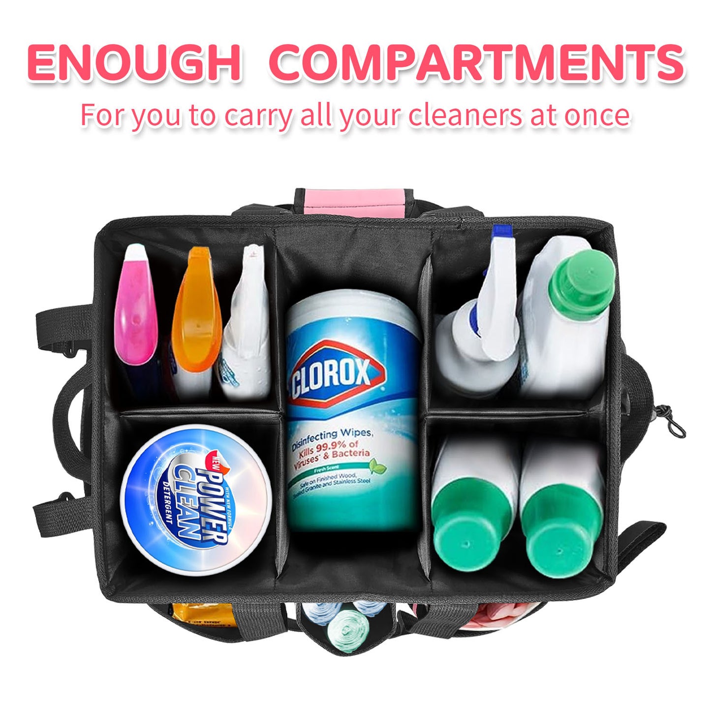 Gray Cleaning Kit - Multi-Purpose Cleaning Supplies Organizer Bag