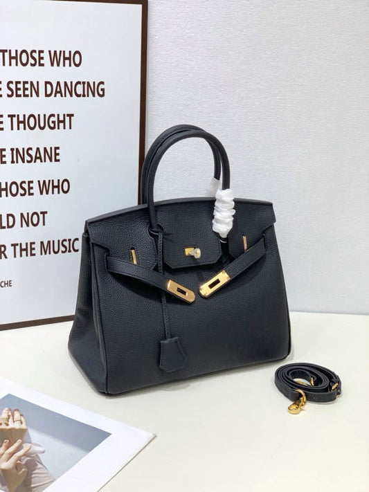 2025- Euro-american Elegant Crocodile Leather  Handbag Bag - Birkin 30,black ,palladium Hardware