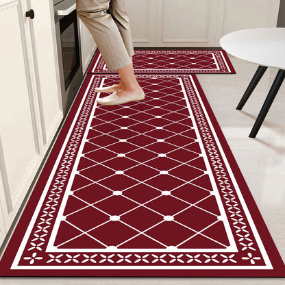 Kitchen Rug 2-Piece Set - Non-Slip, Water-Absorbent & Oil-Resistant Floor Mats