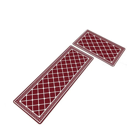 Kitchen Rug 2-Piece Set - Non-Slip, Water-Absorbent & Oil-Resistant Floor Mats
