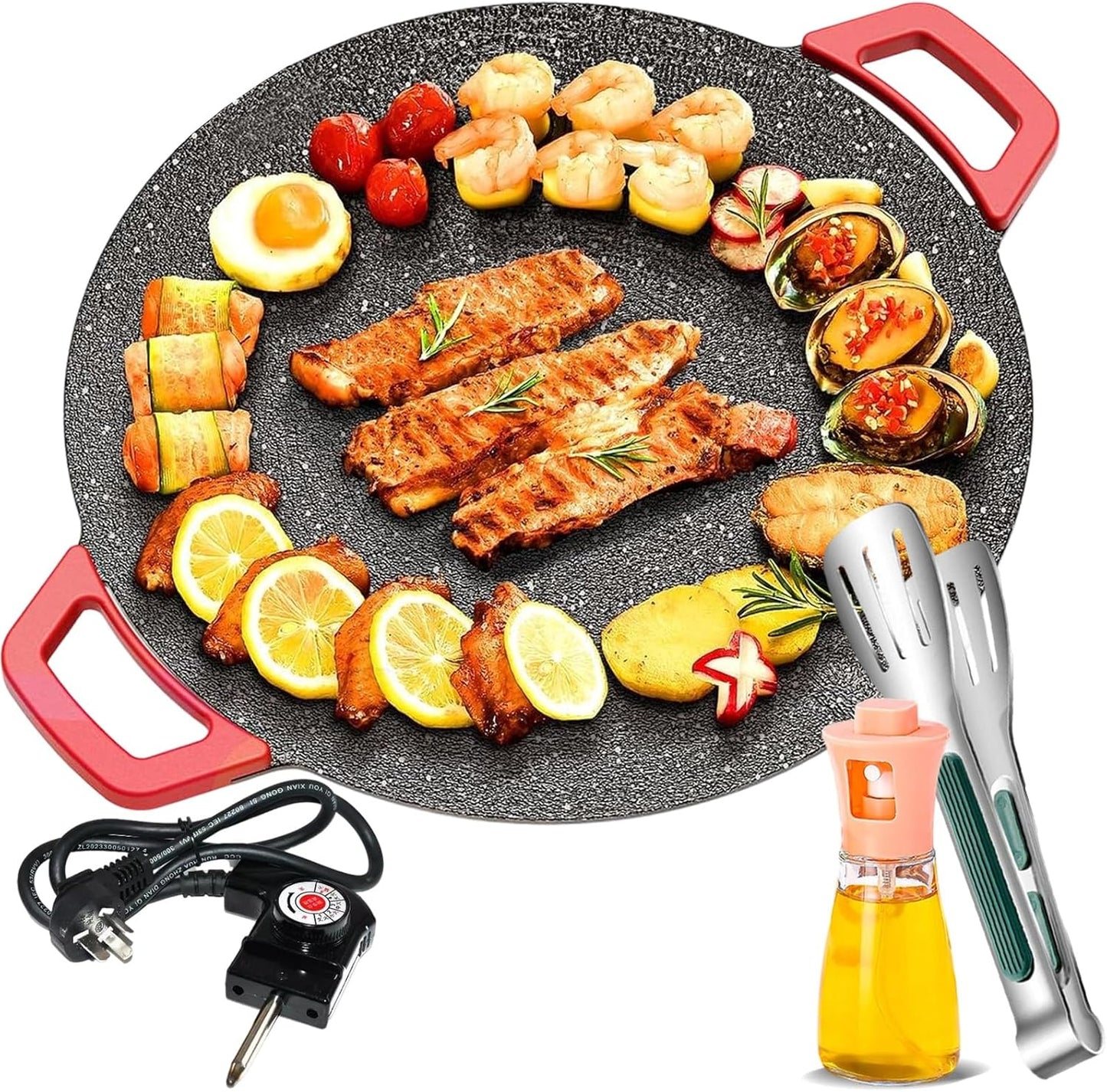 Smokeless Indoor Electric Grill & Nonstick Griddle – Compact, Fast-Heating Tabletop Grill for Steaks, Burgers, Pancakes, BBQ, and Everyday Indoor Cooking