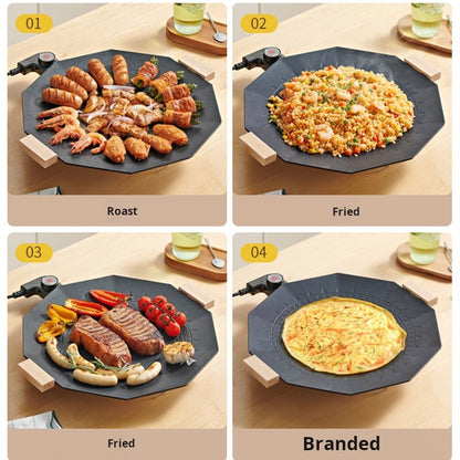 Dodecagon Electric Grill Pan Portable Outdoor Non-Stick Barbecue Cookware For Camping Picnic Smokeless Aluminum Alloy Skillet