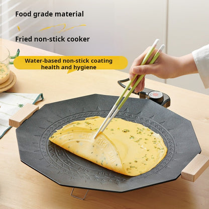 Dodecagon Electric Grill Pan Portable Outdoor Non-Stick Barbecue Cookware For Camping Picnic Smokeless Aluminum Alloy Skillet