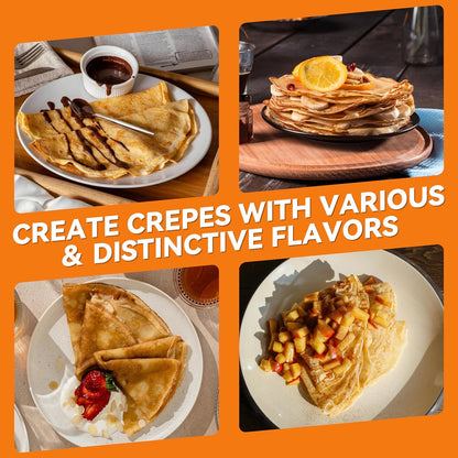 Electric Crepe Maker, 8-Inch Portable Nonstick Crepe Machine with Handle, Compact Household Pancake & Tortilla Maker for Eggs, Crepes, Blintzes, and Wraps