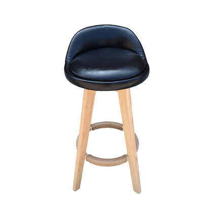 Milano Decor Phoenix Barstool Black Chairs Kitchen Dining Chair Bar Stool - One Pack - Black