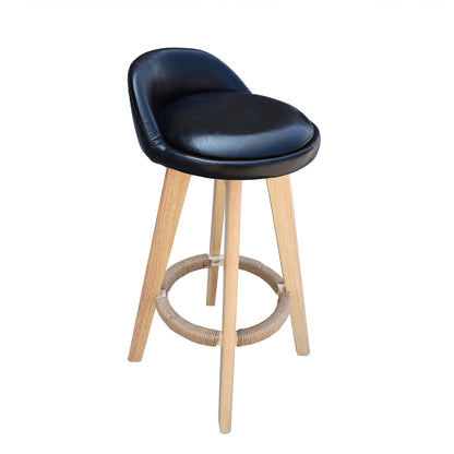 Milano Decor Phoenix Barstool Black Chairs Kitchen Dining Chair Bar Stool - One Pack - Black