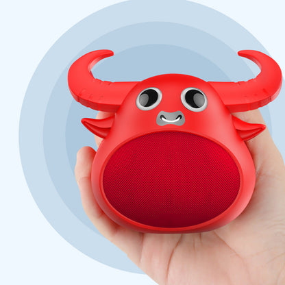 Fitsmart Bluetooth Animal Face Speaker Portable Wireless Stereo Sound - Red