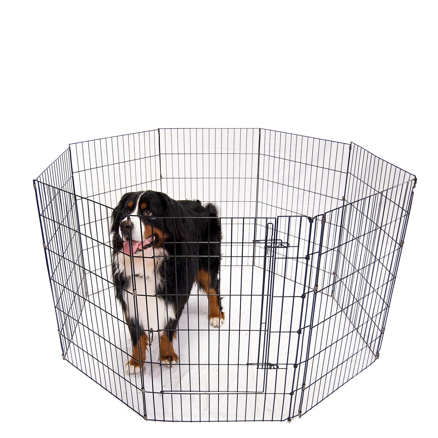 4Paws 8 Panel Playpen Puppy Exercise Fence Cage Enclosure Pets Black All Sizes - 30" - Black