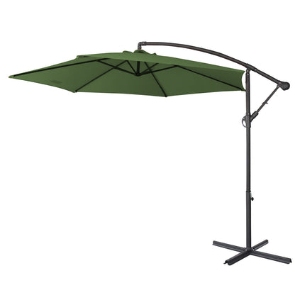 Milano 3M Outdoor Umbrella Cantilever With Protective Cover Patio Garden Shade - Green