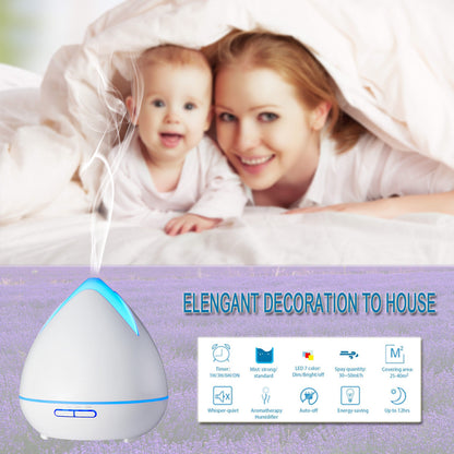 Essential Oils Ultrasonic Aromatherapy Diffuser Air Humidifier Purify 400ML - White