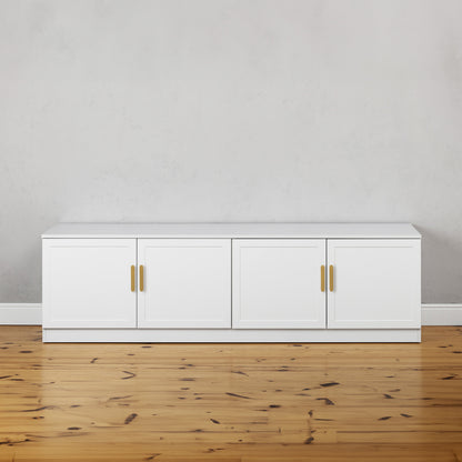 BUCHAREST TV UNIT- WHITE - HAMPTONS - OVAL BRASS