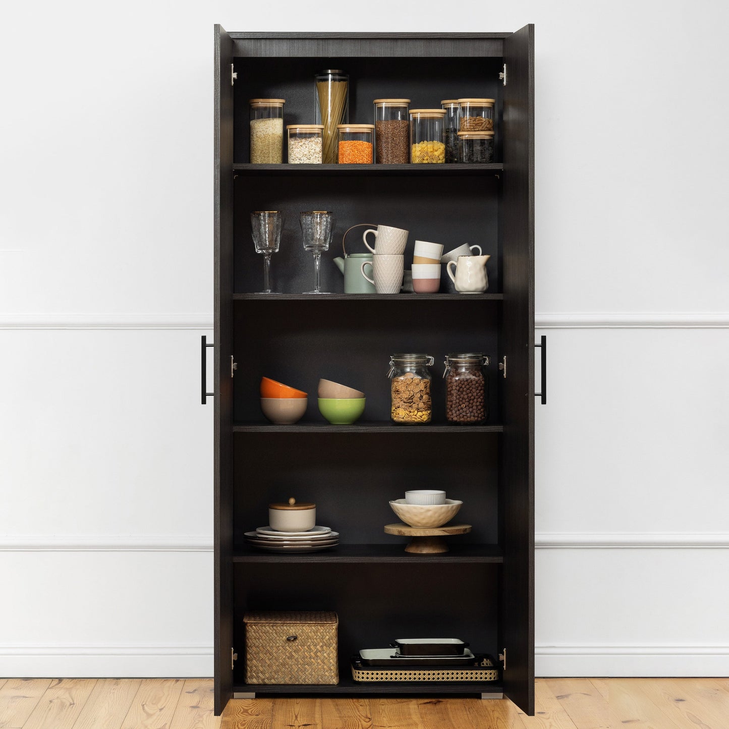 STOCKHOLM STORAGE CUPBOARD CLASSIC - NORDIC ASH - SQUARE BLACK