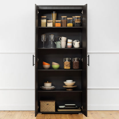 STOCKHOLM STORAGE CUPBOARD CLASSIC - NORDIC ASH - SQUARE BLACK