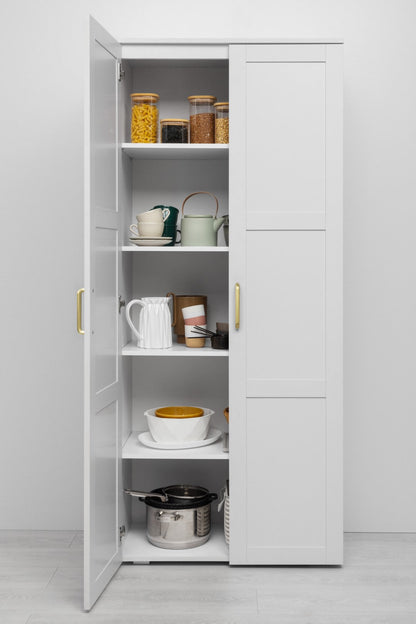 STOCKHOLM UNIVERSAL STORAGE CUPBOARD - HAMPTONS - HEX GOLD HANDLE