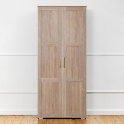 STOCKHOLM STORAGE CUPBOARD HAMPTONS - NATURAL OAK - SQUARE BRASS