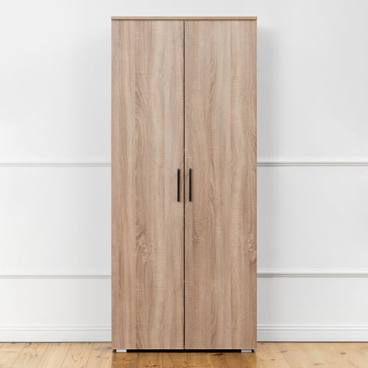 STOCKHOLM STORAGE CUPBOARD SLIM - NATURAL OAK - SQUARE BLACK