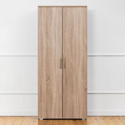 STOCKHOLM STORAGE CUPBOARD SLIM - NATURAL OAK - SQUARE BRASS