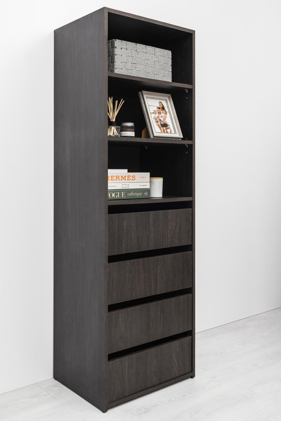 GENEVA THREE SHELF/FOUR DRAWER BUILT IN WARDROBE - CLASSIC - NORDIC ASH